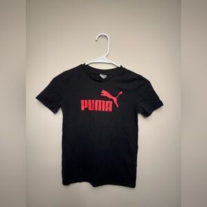 Puma Boy’s Black Tee with Red Branding Size S 7/8